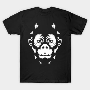 Gorilla face in white T-Shirt